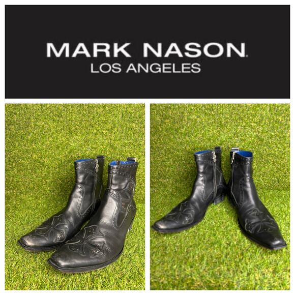 Mark Nason Other - RARE Mark Nason Rock Lives Dragon Biker Distressed Cross 87595 Boots 10